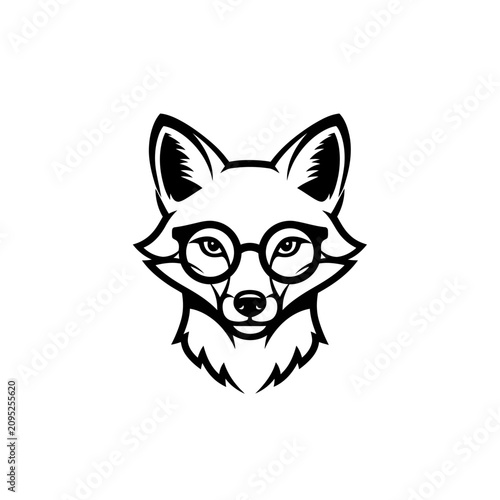 Clever Fox Wearing Glasses Logo - Smart Animal Mascot Design