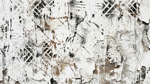 Abstract distressed grunge texture with overlay pattern on white background