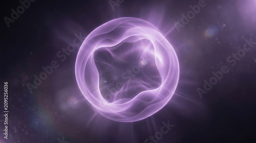 Abstract circular shape featuring soft purple gradients glowing light effects