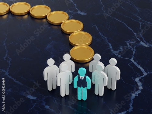 Business Team Following a Path of Gold Coins