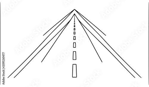 Straight highway road perspective line icon vector symbolizing long journey forward direction travel navigation and strategic future planning