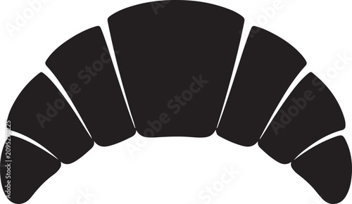 Quadro su tela a classic crescent shaped croissant silhouette vector