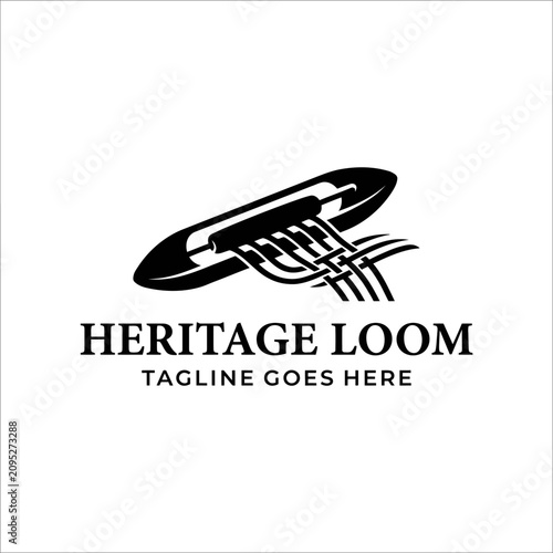 Textile weaving loom shuttle logo.