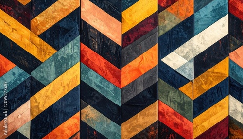 Colorful Chevron Pattern - A Textured Abstract Design with Warm Tones.