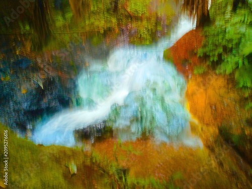 Quadro su tela intentional camera movement photography of hot spring waterfall