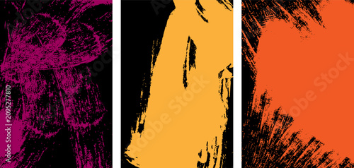 Colorful abstract brush strokes on black background