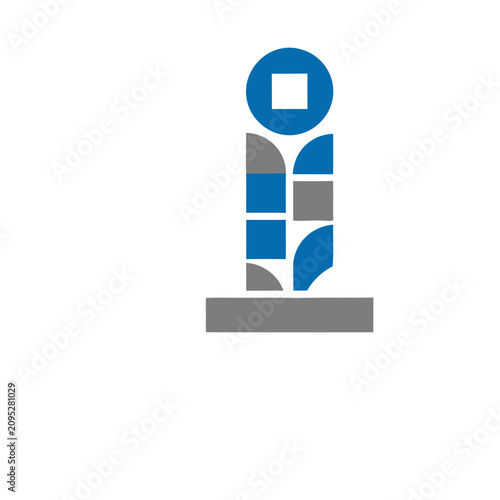 Abstract geometric shapes forming a tower