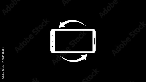 Smartphone Rotate Arrow Animation, Device Orientation Change Icon. Mobile Phone Screen Rotate Arrow Icon Animation