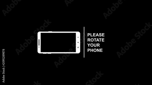 Animated Rotate Your Phone Icon, Device Orientation Change Symbol. Please Rotate Your Phone Animation, Portrait to Landscape Smartphone Rotation