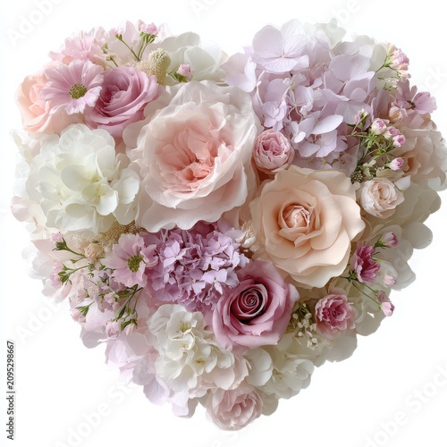 Heart-Shaped Floral Arrangement with Pink and White Flowers