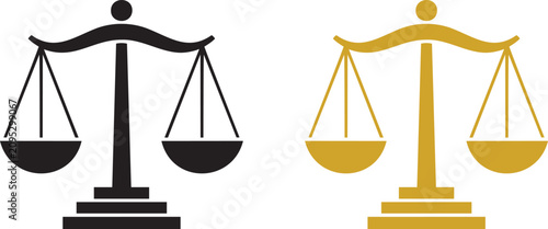 Justice Balance Scale Icon - Legal Court Law Vector Symbol