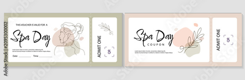 Fotografía Spa voucher template set