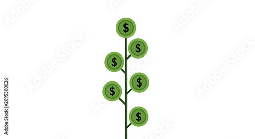 Conceptual illustration depicting financial growth, investment, and economic prosperity visualized