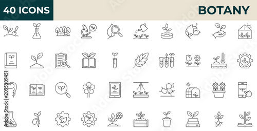 Photos Botany Editable Stroke Line Icons Set