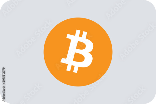 Minimalist digital currency icon featuring a white crypto symbol inside a bright orange circle on a light gray background