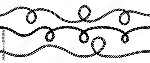 Obraz na plátne Repeating rope wave pattern collection