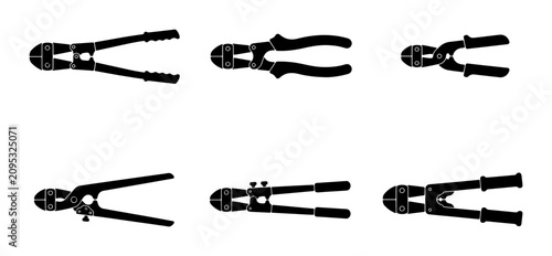 Bild auf Leinwand Bolt Cutters Set, Heavy Duty Tools, Metal Cutting Pliers, Industrial Hardware Co
