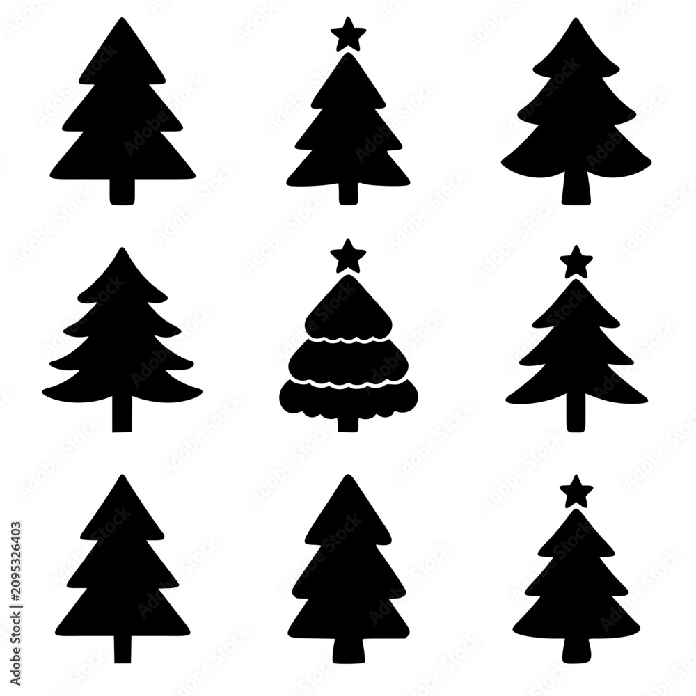 Fototapeta premium set of Christmas trees Vector