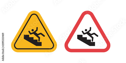 Caution stairway sign