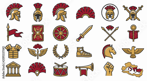 Foto Colorful Roman Military and Heraldic Symbols Collection.