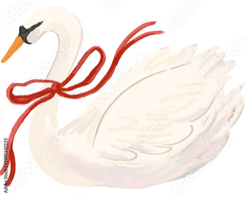 Illustration about swans on Valentine's Day
