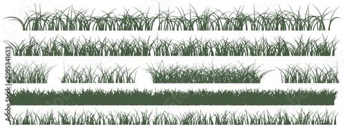 Foto Set of grass and foliage silhouettes