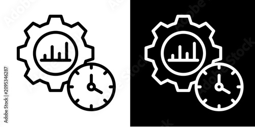 Productivity Management Icon Set White Style Collection