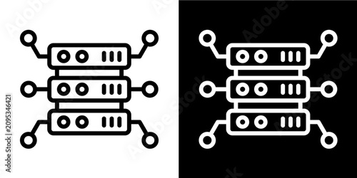 Foto Data Distribution Icon Set White Style Collection
