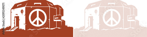Foto Light beige vector design illustrating tragic destroyed architecture suddenly bl