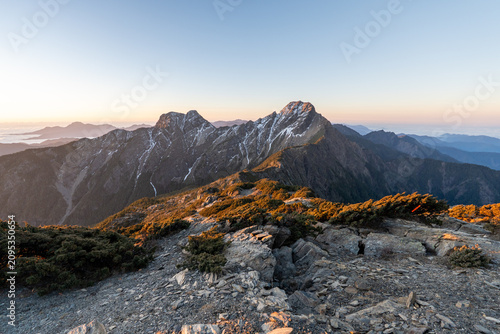 Obraz na plátne Mount Jade trekking route and summit scenery in Yushan National Park, Taiwan