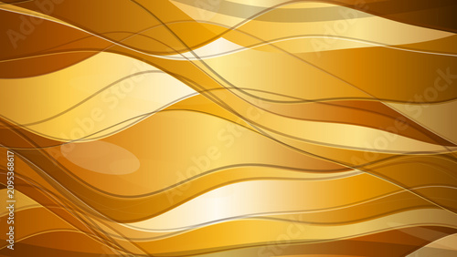 фотографія Abstract golden background with flowing liquid wave layers creating sophisticated silky movement and elegant luxury metallic depth