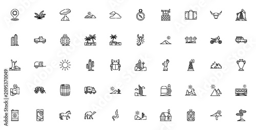 Cuadro en lienzo Desert icon set