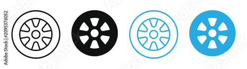 Photos Car Wheel Icons Rim and Tire Service Vector  Set