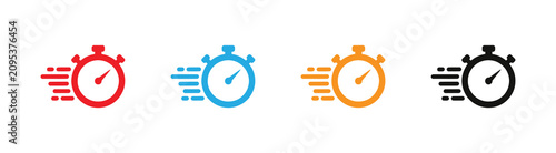 Canvas Print Stopwatch Vector Icons Fast Delivery and Quick Service  Set