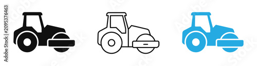 Photos Tractor Icon Set – Flat Agricultural Tractor Vector Collection for Farming, Agriculture Machinery, Heavy Equipment, Rural Transport, Harvest, Field Work Symbols
