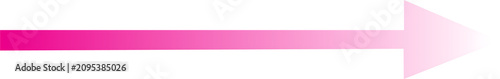 Pink gradient arrow pointing right symbol isolated on transparent background