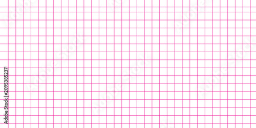 Pink grid pattern with thin horizontal and vertical lines on a bright surface isolated on transparent background