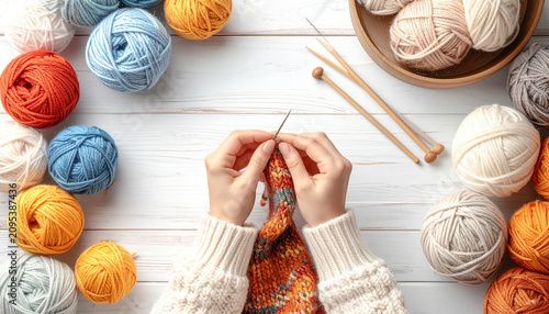 Knitting a Warm Handmade Scarf