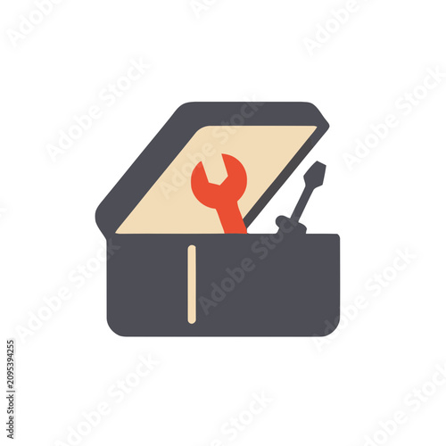 Toolbox with wrench and screwdriver