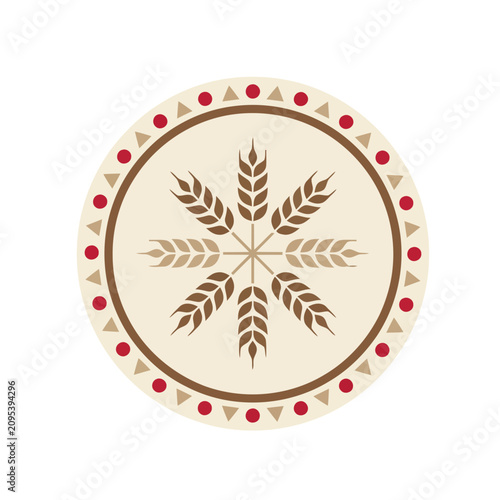 Wheat ears circular emblem