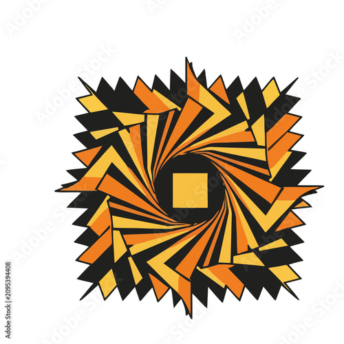 Abstract Geometric Swirl with Square Center
