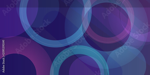 Konstfotografi Elegant background composed of thin circular rings in blue and purple hues creating rhythmic overlay for digital art designs
