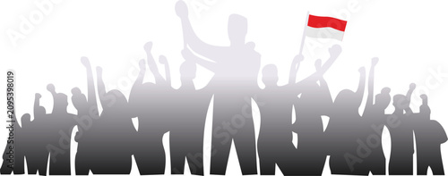 Bild auf Leinwand Indonesian Independence Day Silhouette