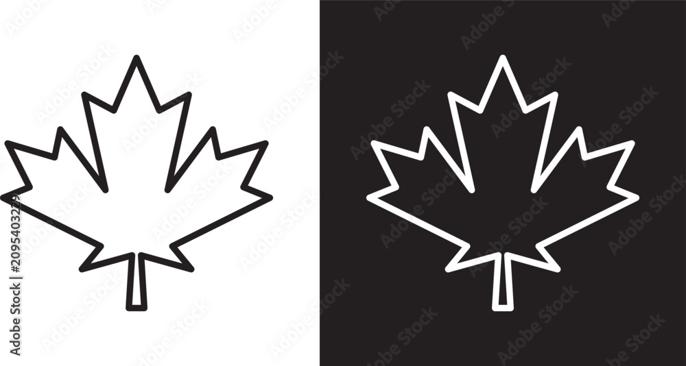 Obraz premium Autumn leaf canadian icon