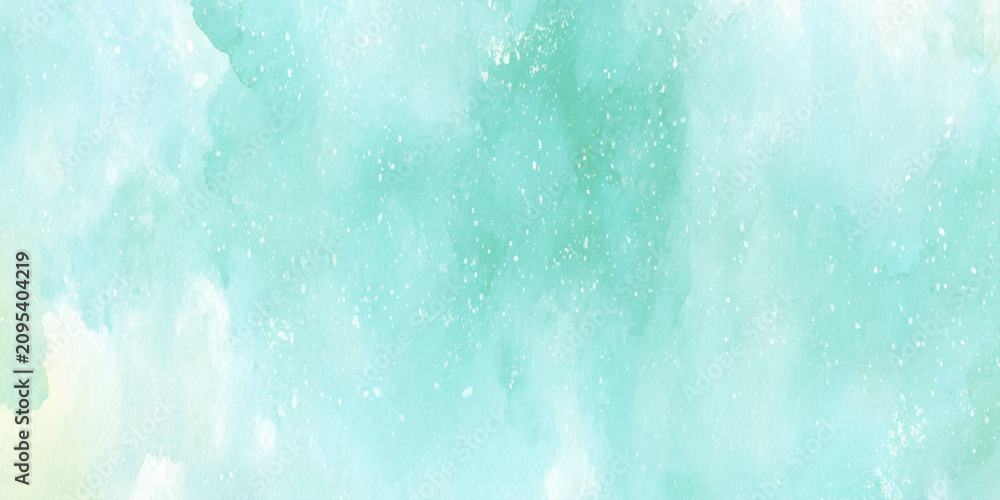 Fototapeta premium Soft turquoise watercolor background with white specks and subtle texture for design and artistic projects