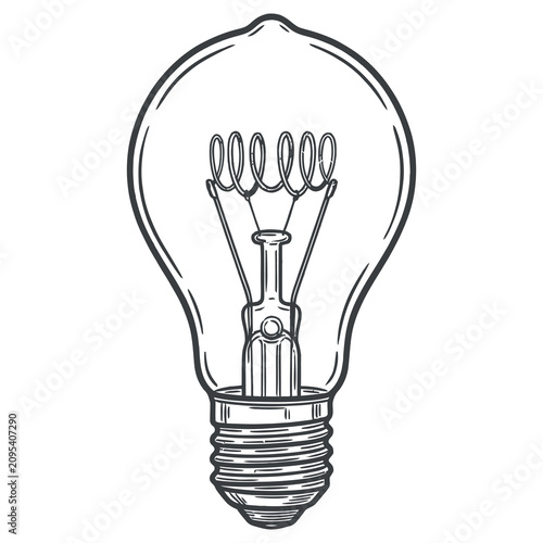 Light bulb with visible filament and screw base