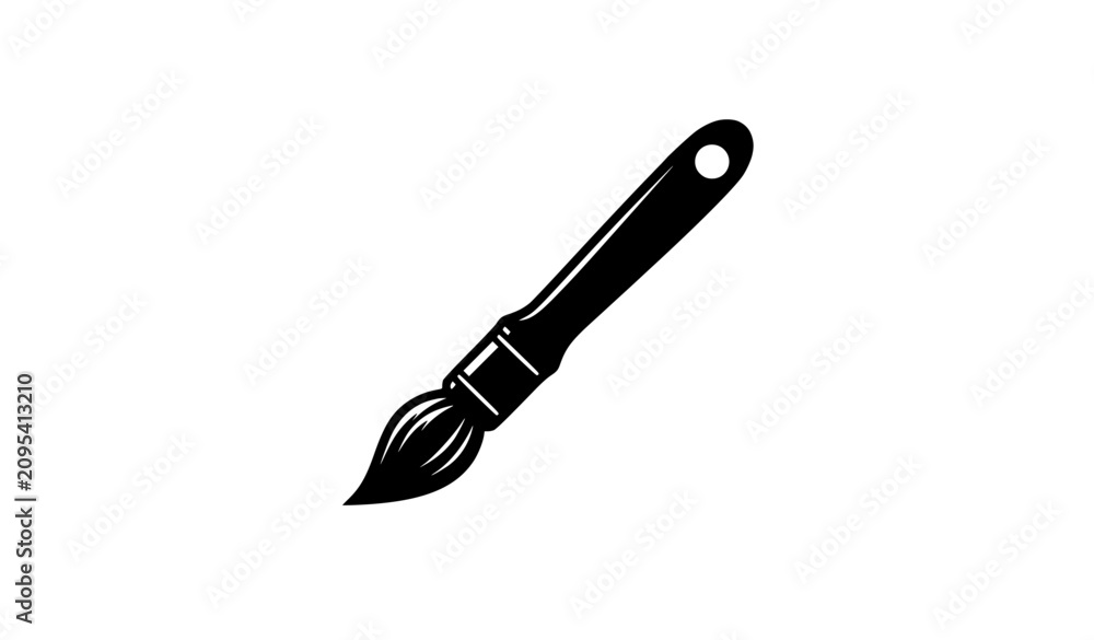 Obraz premium Paintbrush Hanging Handle Glyph Icon Vector Art Tool