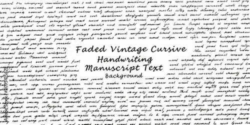 Bild auf Leinwand faded vintage cursive handwriting manuscript text on aged paper background scrip