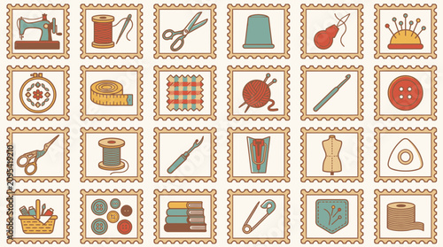 Sewing Notions and Tools Collection.