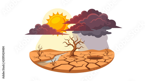 фотографія Climate Change Concept with Drought and Extreme Weather